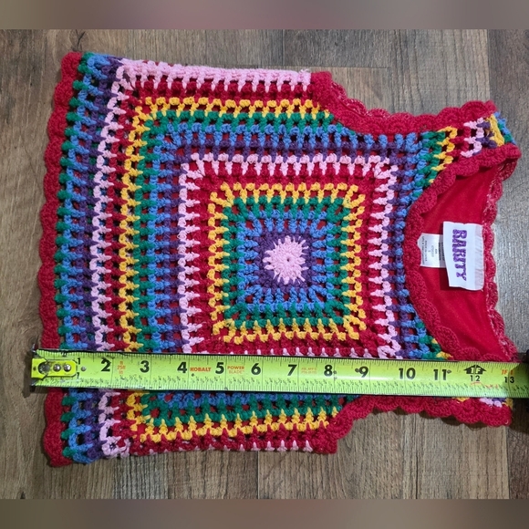 Rarity Kid's Rainbow Crochet 100% Cotton Tank Top Size 5 - Picture 6 of 6